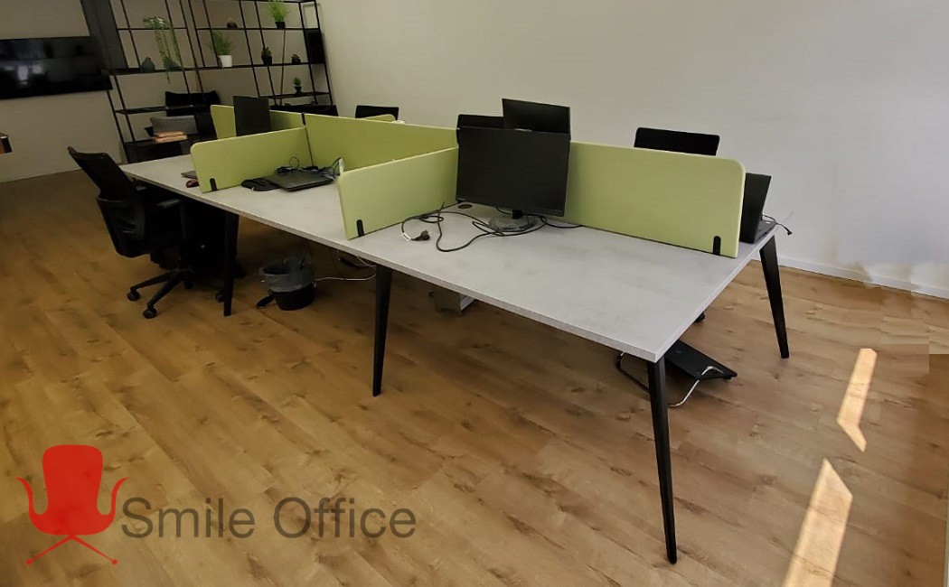 שולחן עבודה שיתופי- SLANT ירוק בטון
