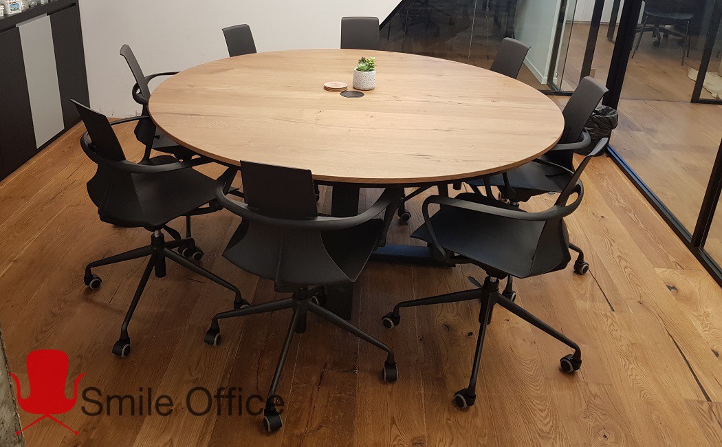 שולחן לחדר ישיבות דגם ROUND DOUBLE X