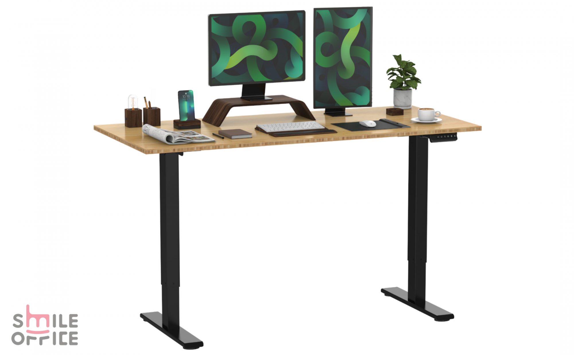 שולחן עבודה חשמלי דגם Monitor שחור