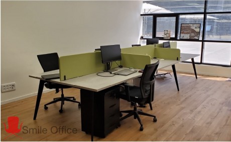 שולחן עבודה שיתופי- SLANT ירוק בטון